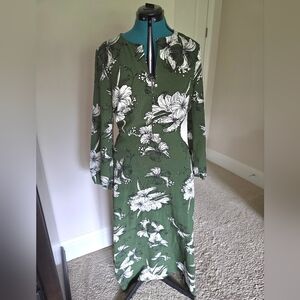 Promesa Green Floral Long Sleeve Dress